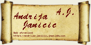 Andrija Janičić vizit kartica